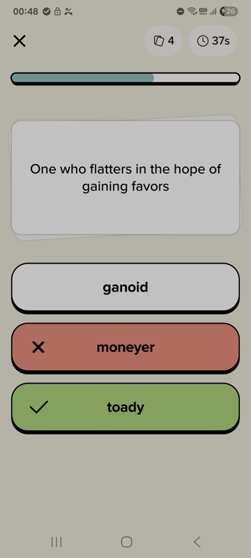 Harumal quiz screen.